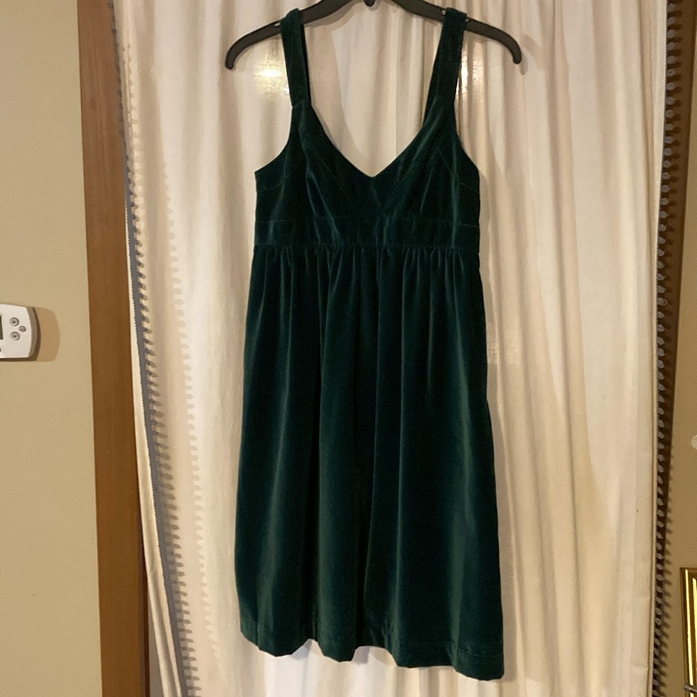 Emerald velvet Lands end canvas dress size 2